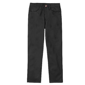 Nautica Boys' Flat Front Stretch Twill Chino Pant School Uniform, Black pants 6